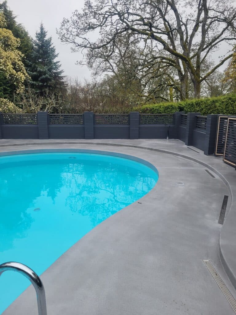 concrete patio and fence
